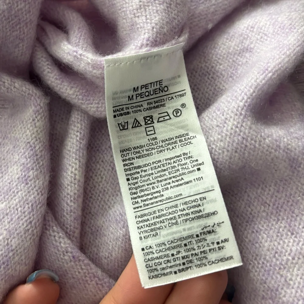BANANA REPUBLIC Women's V-Neck Sweater - Light Pink 100% CASHMERE - Picture 11 of 13